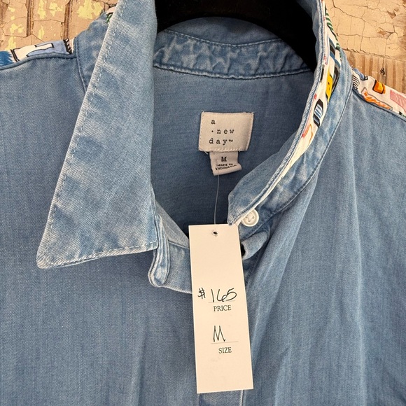 Colorful Designer Patterned Denim Shirt - Picture 6 of 6